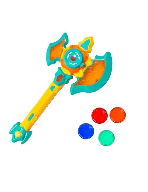 Juguete Hacha Lanza Tasos Niños Luces Led Sonidos Disfraz
