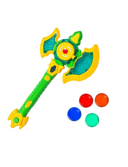 Juguete Hacha Lanza Tasos Niños Luces Led Sonidos Disfraz