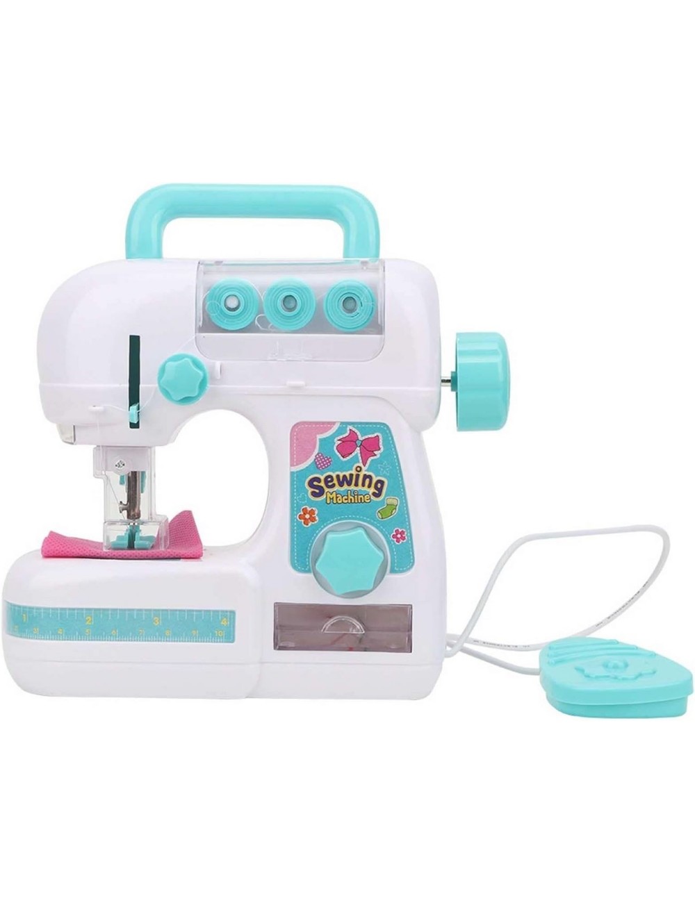 Maquina De Coser Para Niña Con Pedal De Juguete Funcional