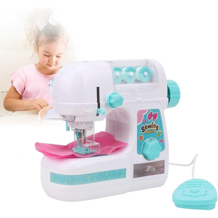 Maquina De Coser Para Niña Con Pedal De Juguete Funcional