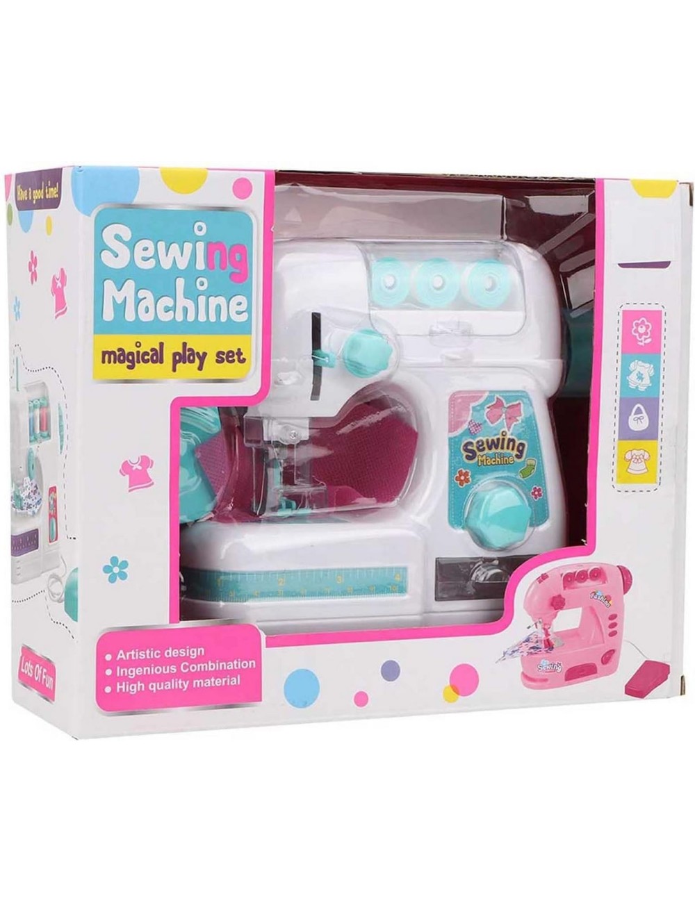 Maquina De Coser Para Niña Con Pedal De Juguete Funcional