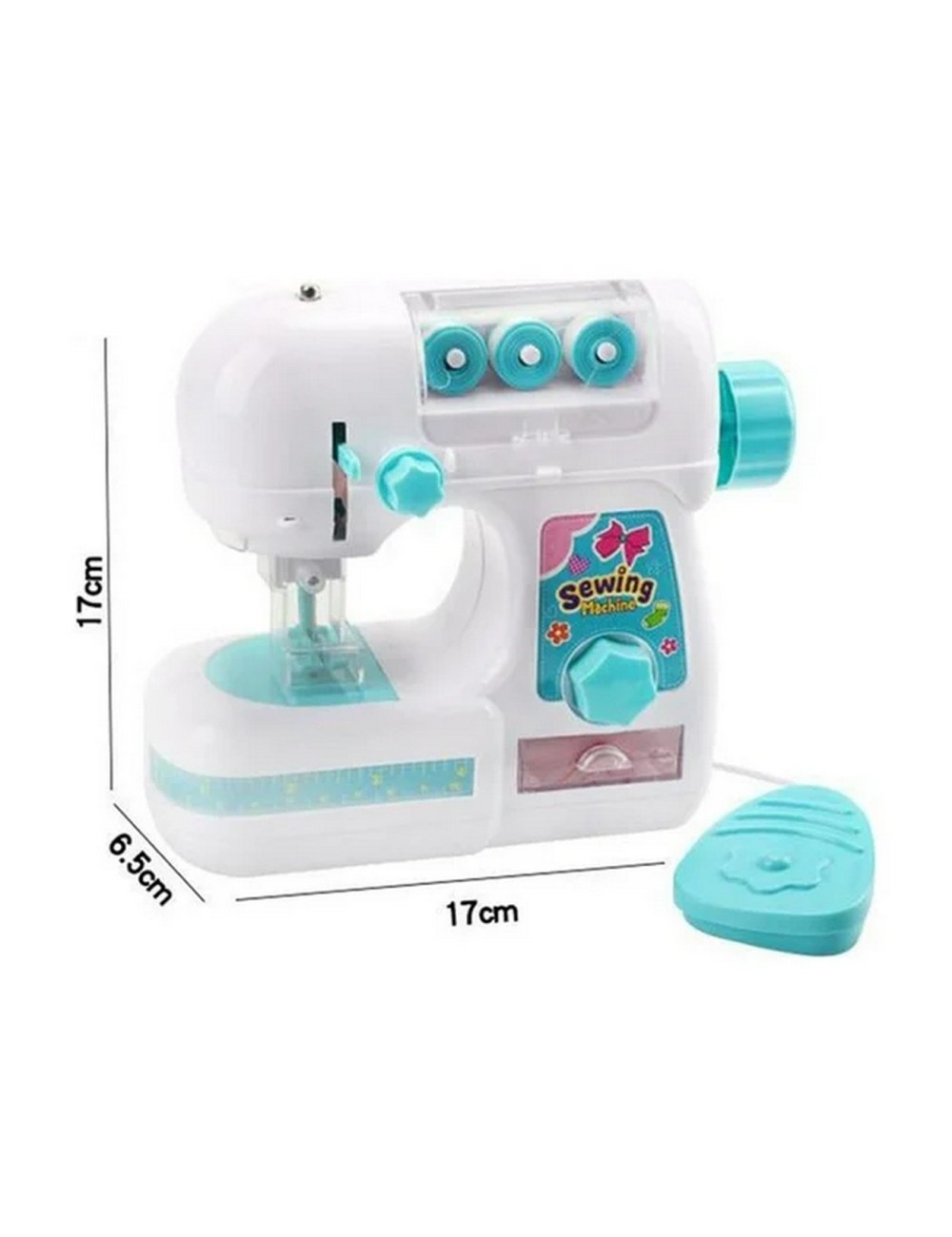 Maquina De Coser Para Niña Con Pedal De Juguete Funcional