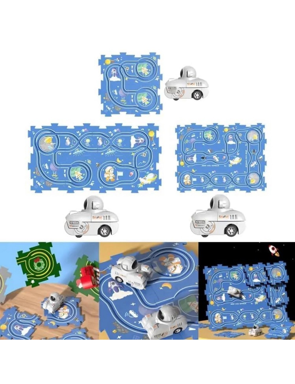 Pista Carro Construccion Astronauta Cosmo Juguete + Baterias