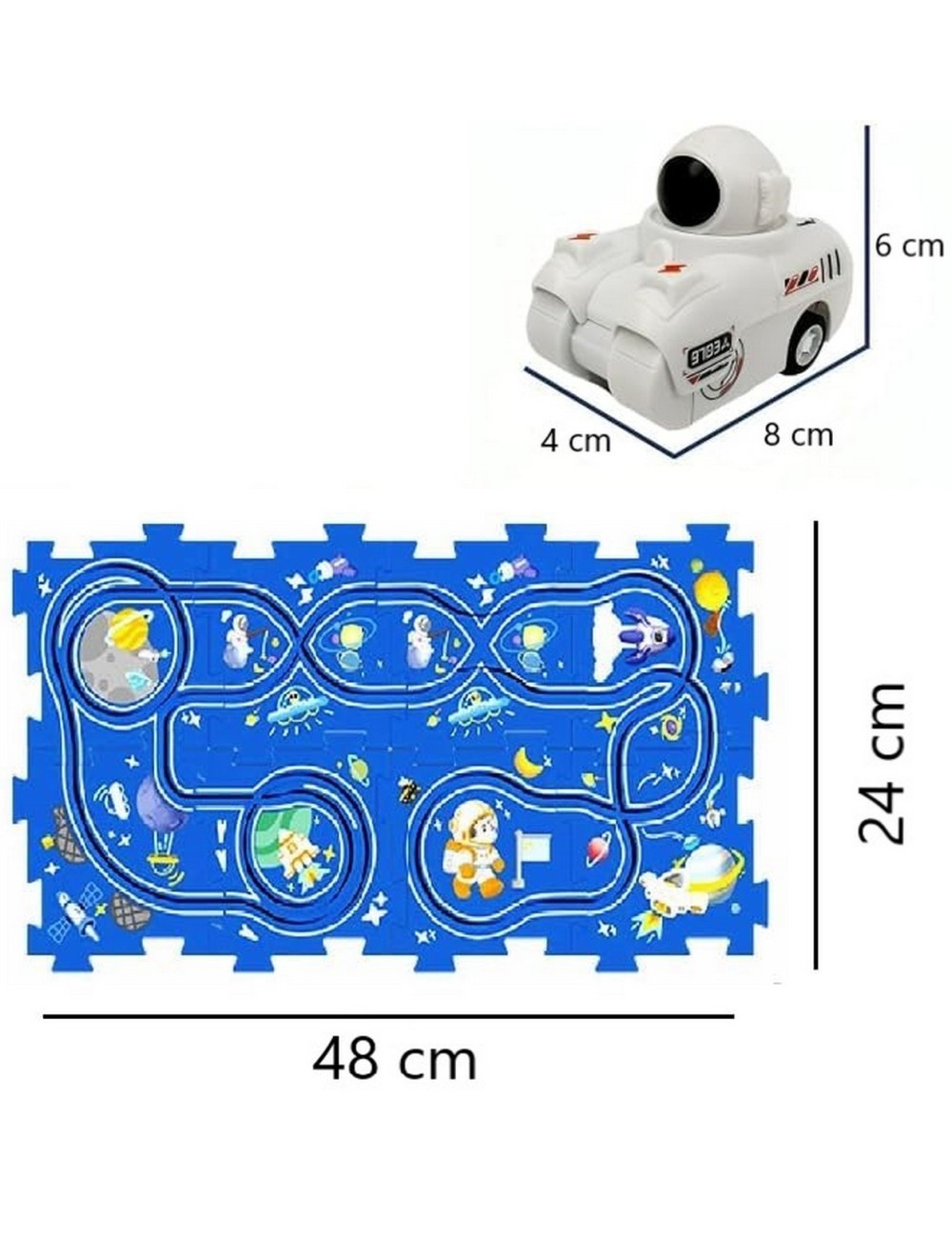 Pista Carro Construccion Astronauta Cosmo Juguete + Baterias