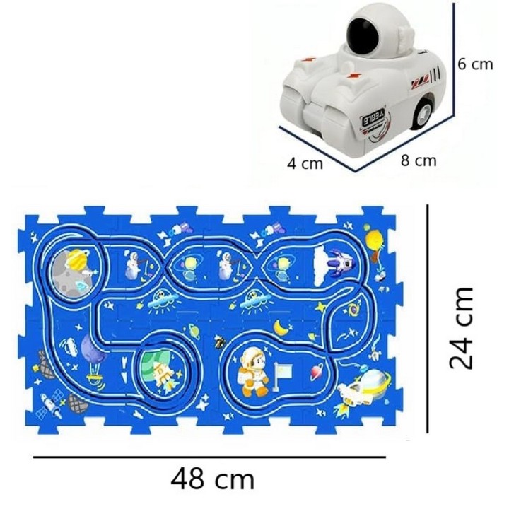 Pista Carro Construccion Astronauta Cosmo Juguete + Baterias