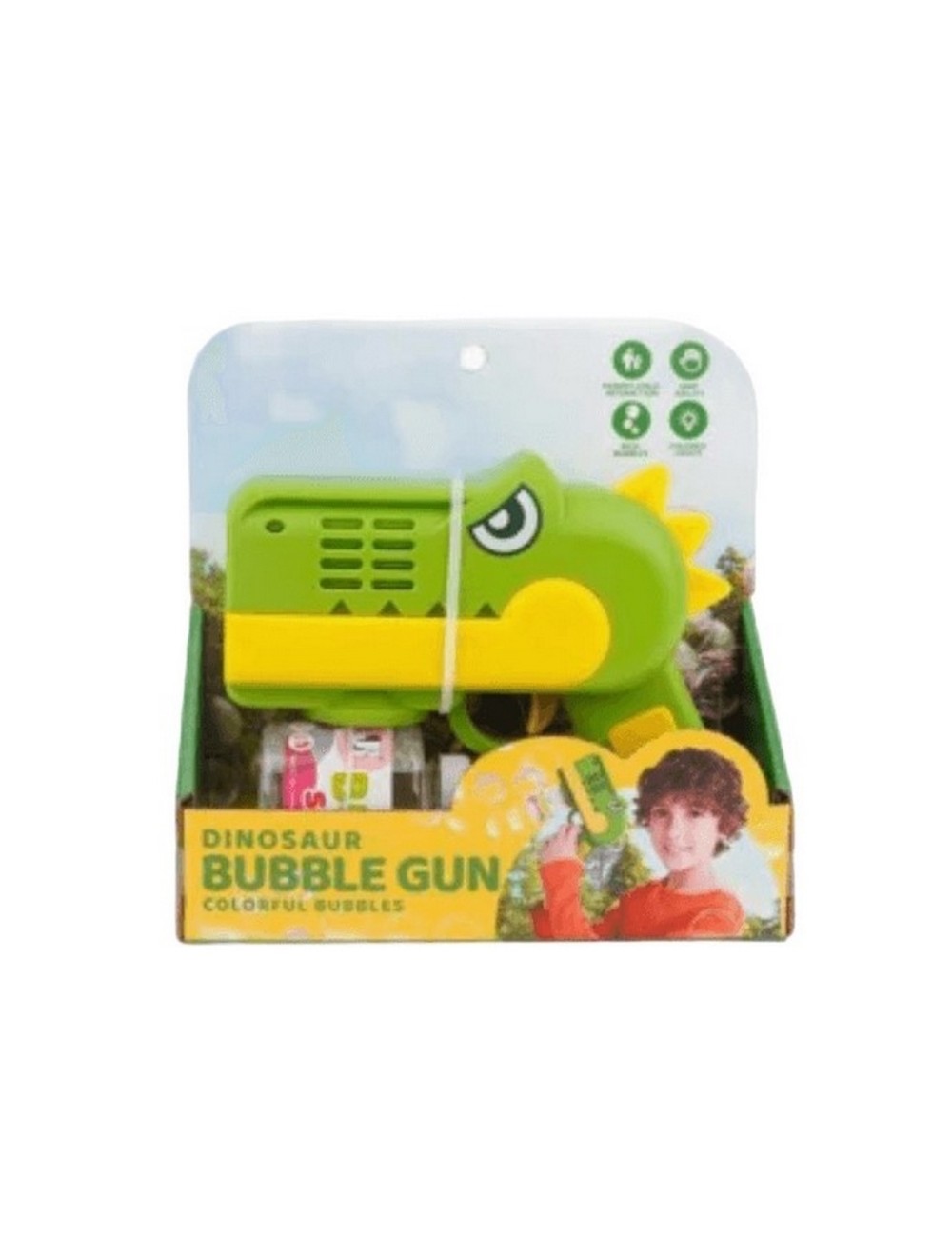 Pistola Burbujas Dinosaurio Rex Automática Juguete + Liquido