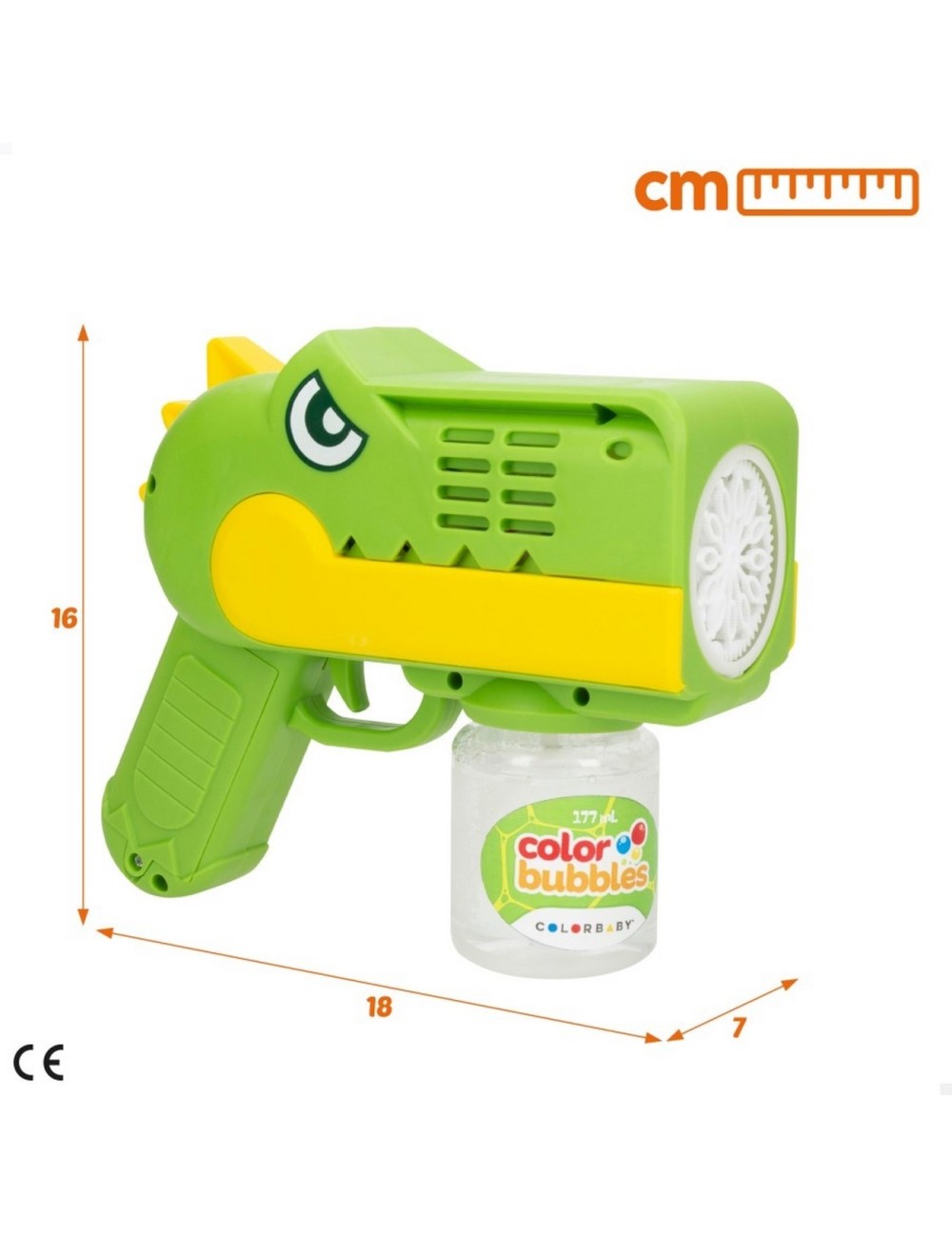 Pistola Burbujas Dinosaurio Rex Automática Juguete + Liquido