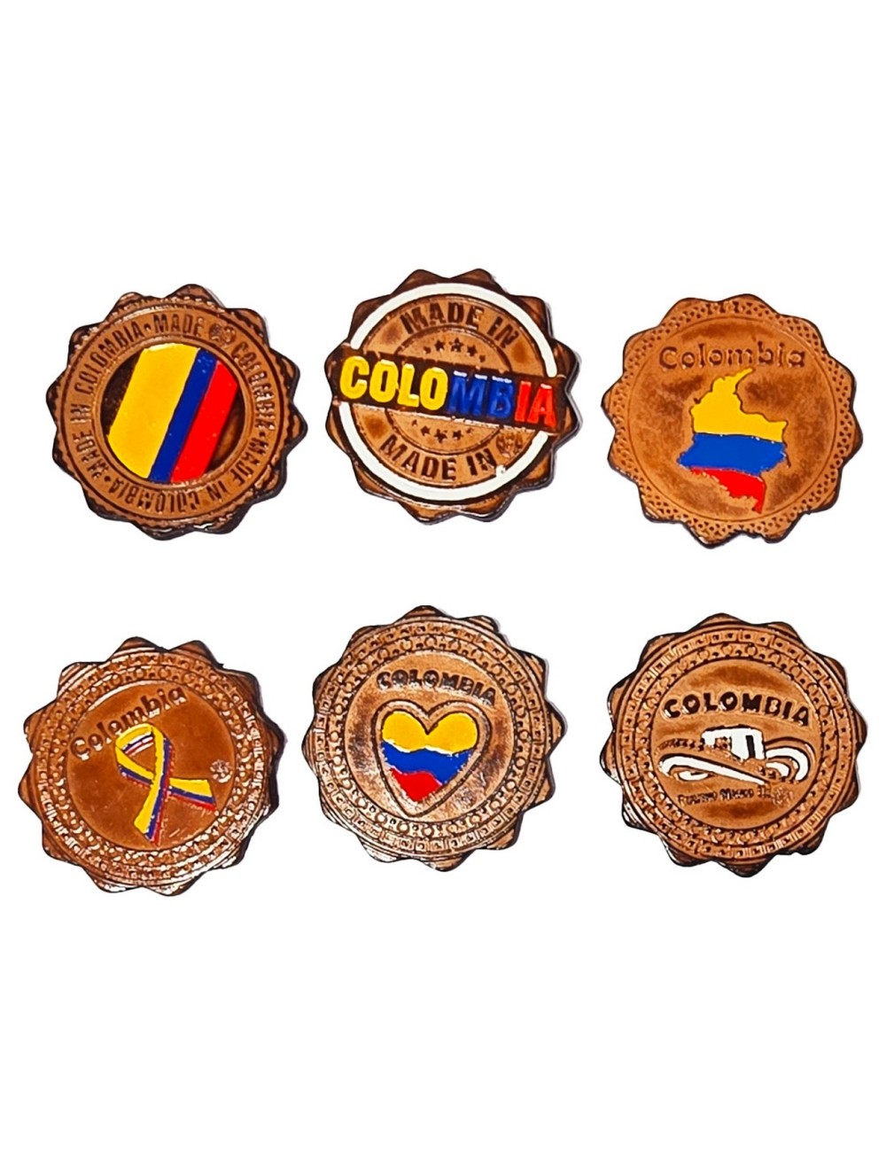 Portavasos X 6 Unidades Artesanías Colombiana Cuero Detalles