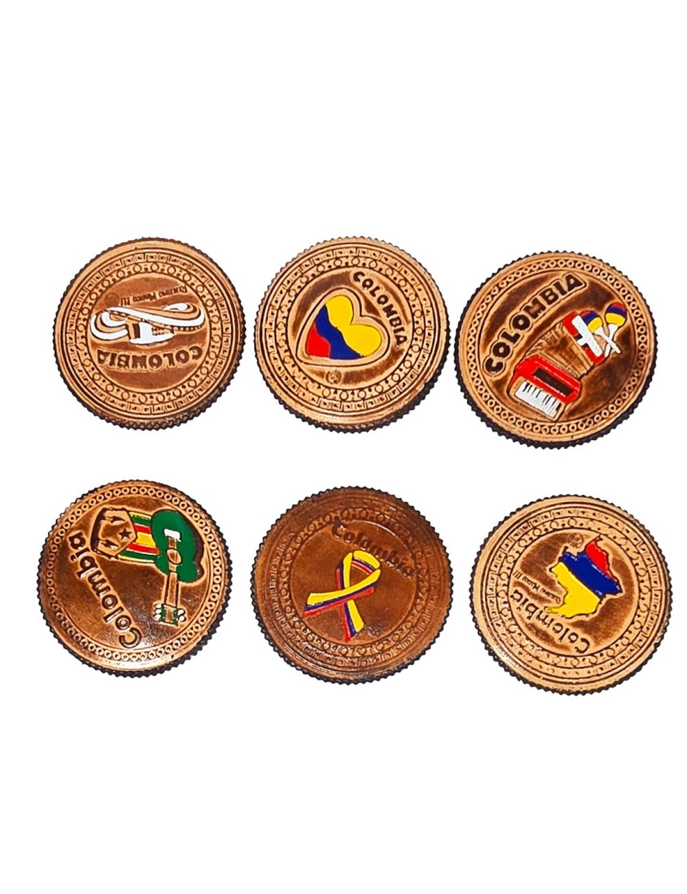 Portavasos X 6 Unidades Artesanías Colombiana Cuero Regalo