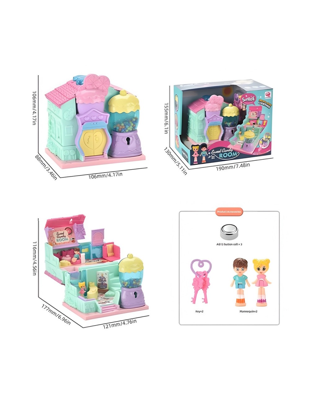 Casa De Muñecas Casa De Dulces Juguete Con Accesorios Niña