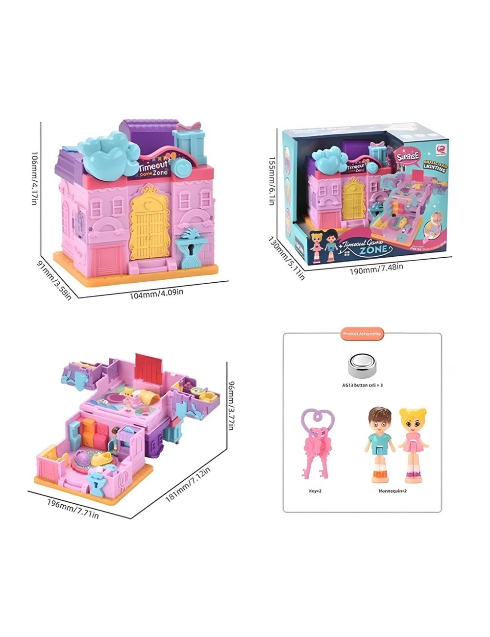 Casa De Muñecas Castillo Casa De Juguete Con Accesorios Niña