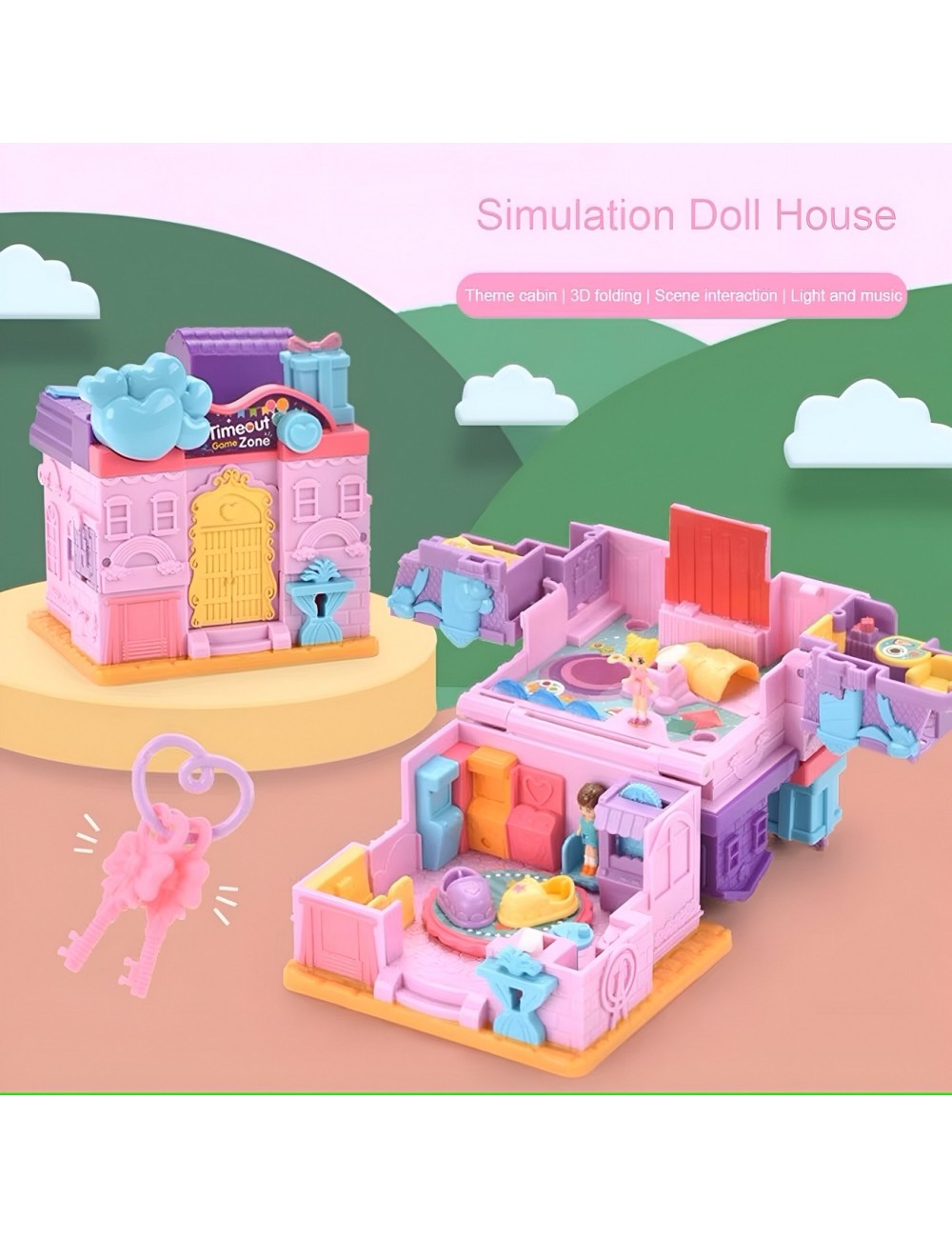 Casa De Muñecas Castillo Casa De Juguete Con Accesorios Niña