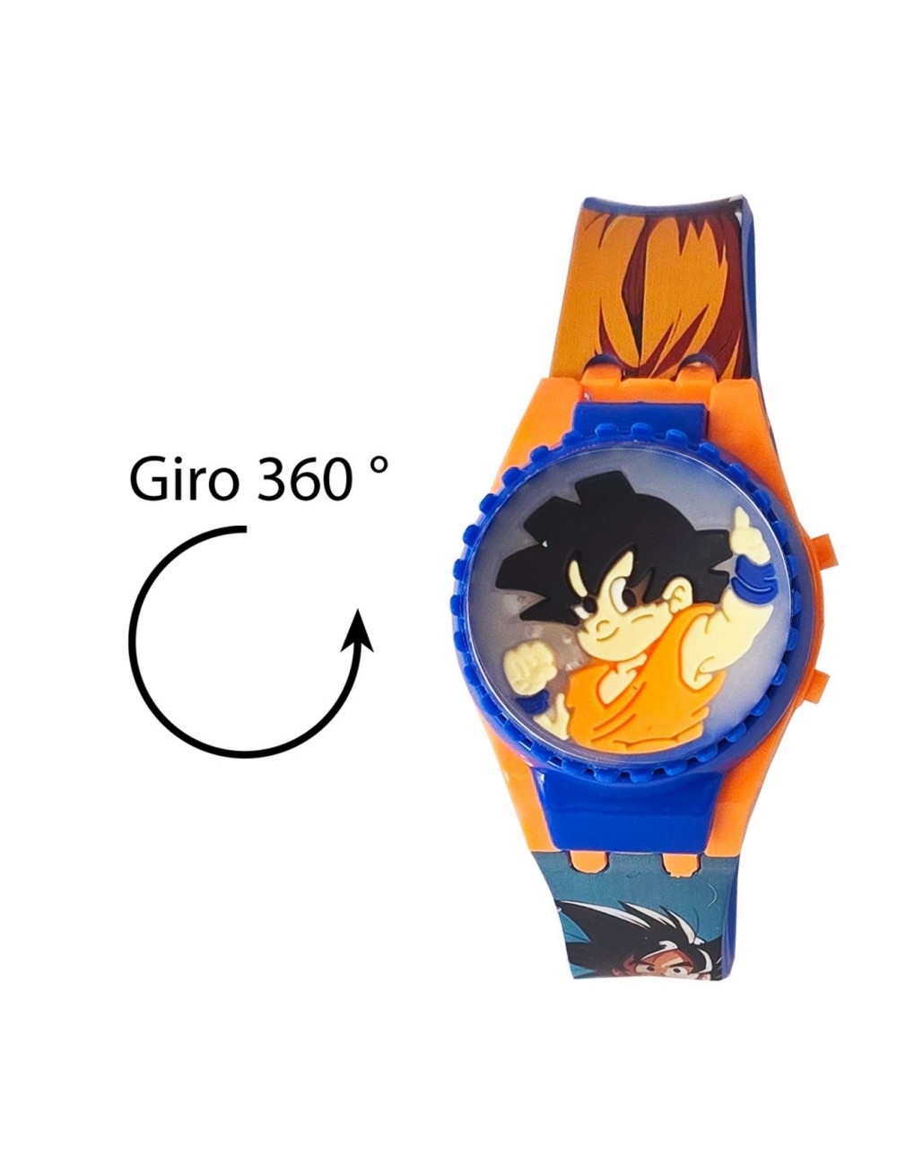 Reloj Niños Digital Dragon Ball Goku Luces Spinner Infantil