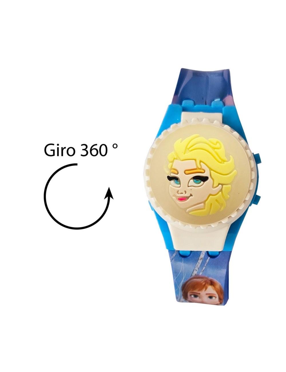 Reloj Niños Digital Frozen Elsa Luces Spinner Infantil Niñas