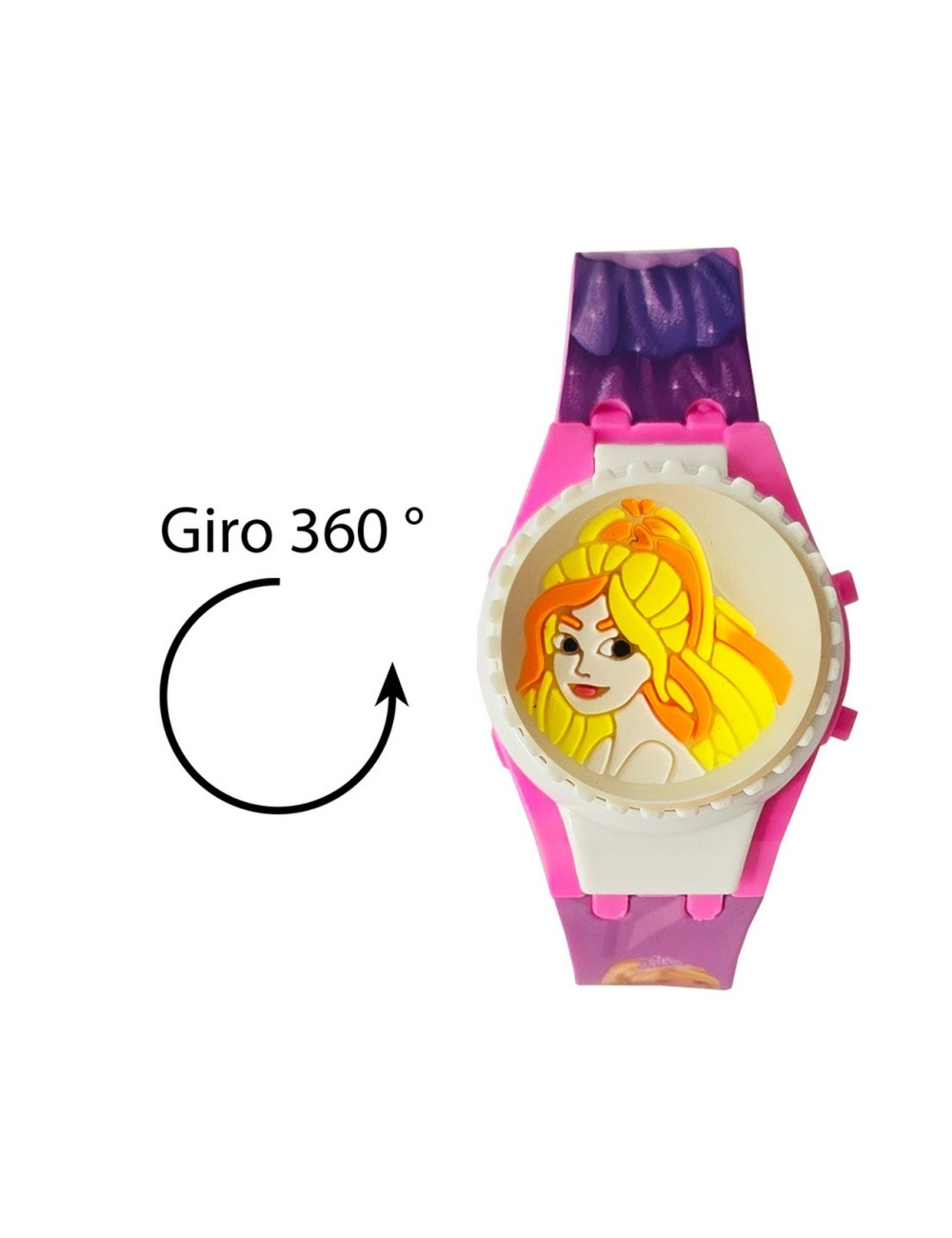 Reloj Niños Digital Princesa Niñas Luces Spinner Infantil
