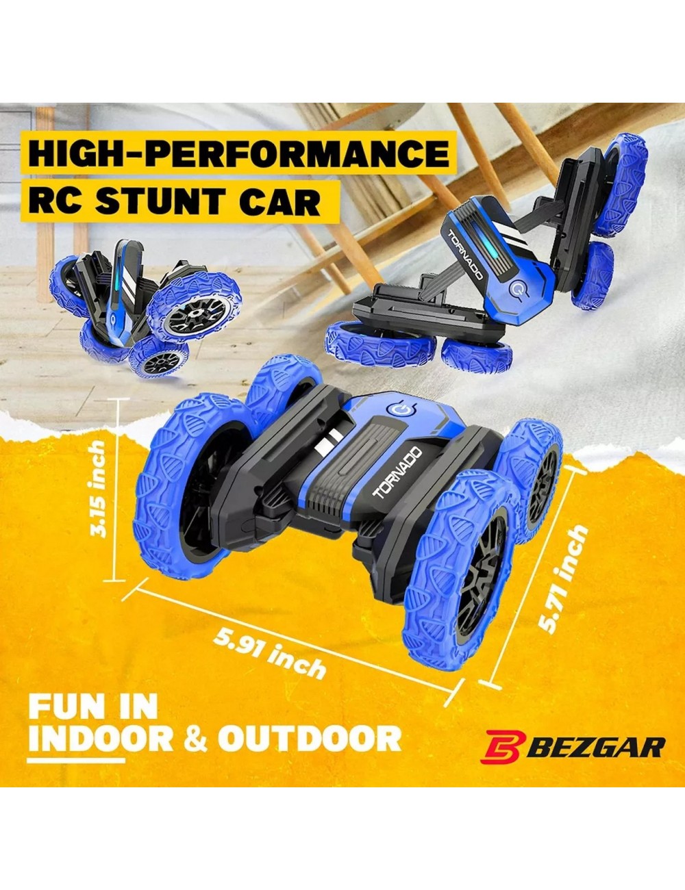 Carro 360 Grados Tornado Control Remoto Recargable Niños