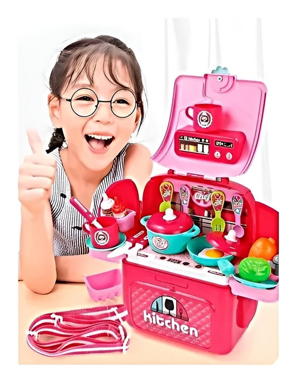 Cocina Infantil Armable Maleta Sonido Accesorio Chef Juguete