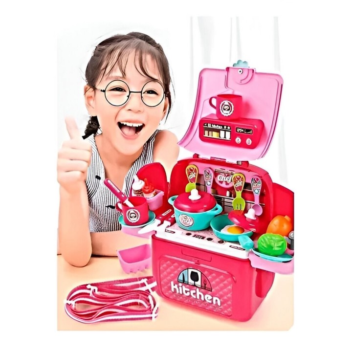 Cocina Infantil Armable Maleta Sonido Accesorio Chef Juguete