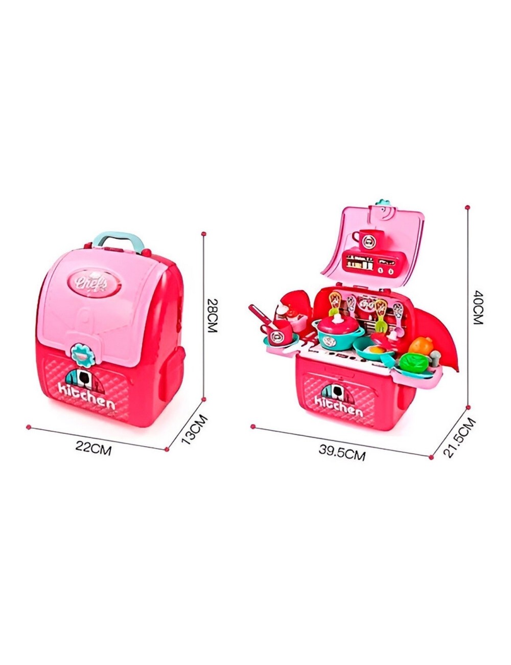 Cocina Infantil Armable Maleta Sonido Accesorio Chef Juguete