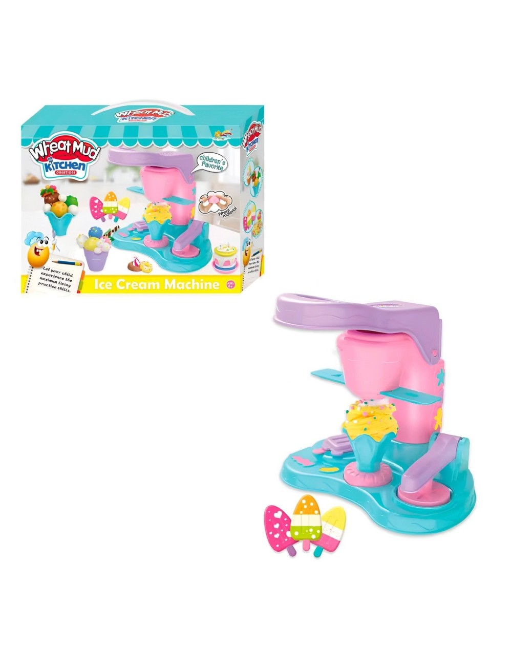 Set / Kit Fabrica Heladeria Conos Paleta Plastilina Juguete