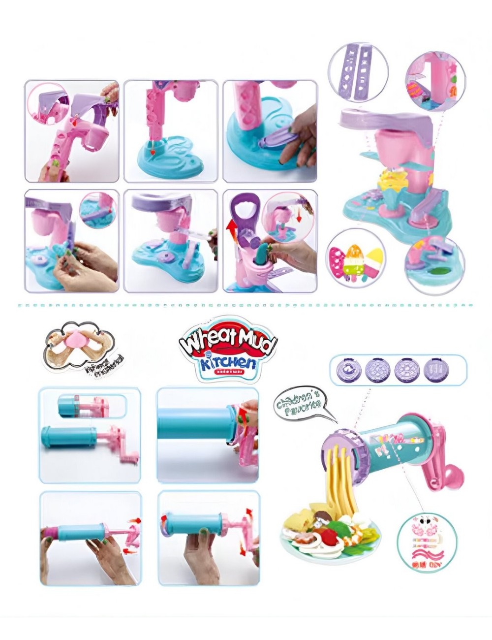 Set / Kit Fabrica Heladeria Conos Paleta Plastilina Juguete