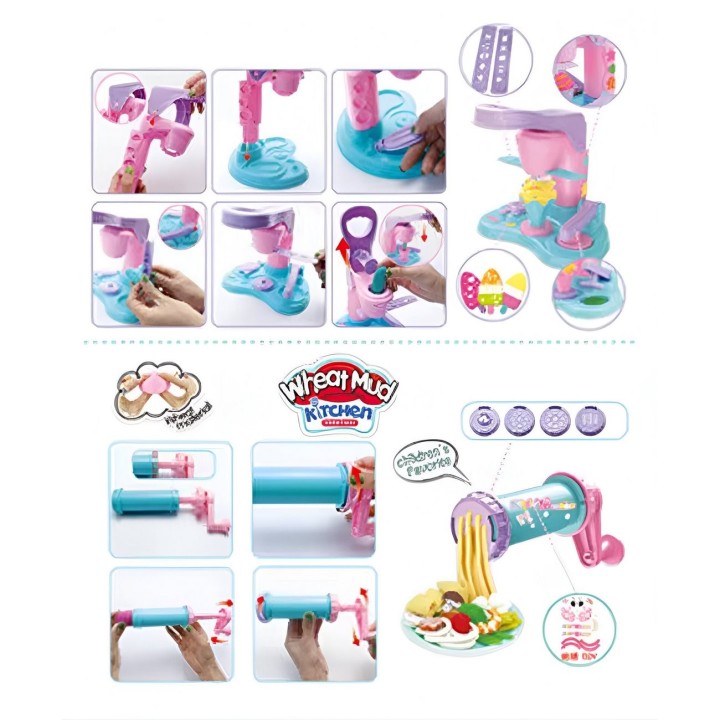 Set / Kit Fabrica Heladeria Conos Paleta Plastilina Juguete