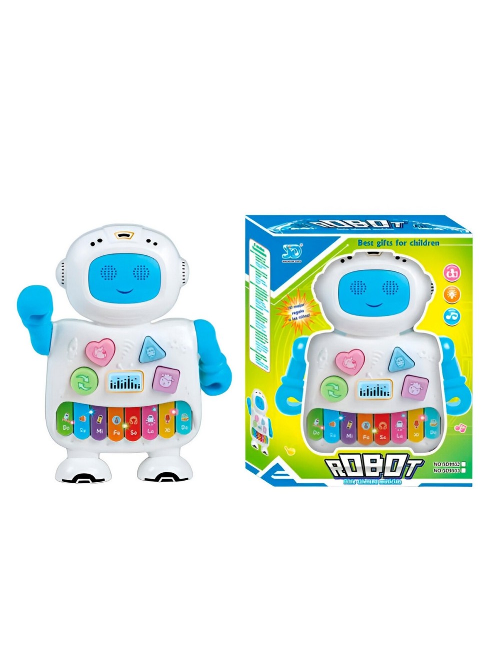 Piano Organeta Robot Interactivo Musical Bebes Niño +bateria