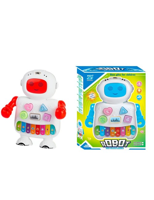 Piano Organeta Robot Interactivo Musical Bebes Niño +bateria