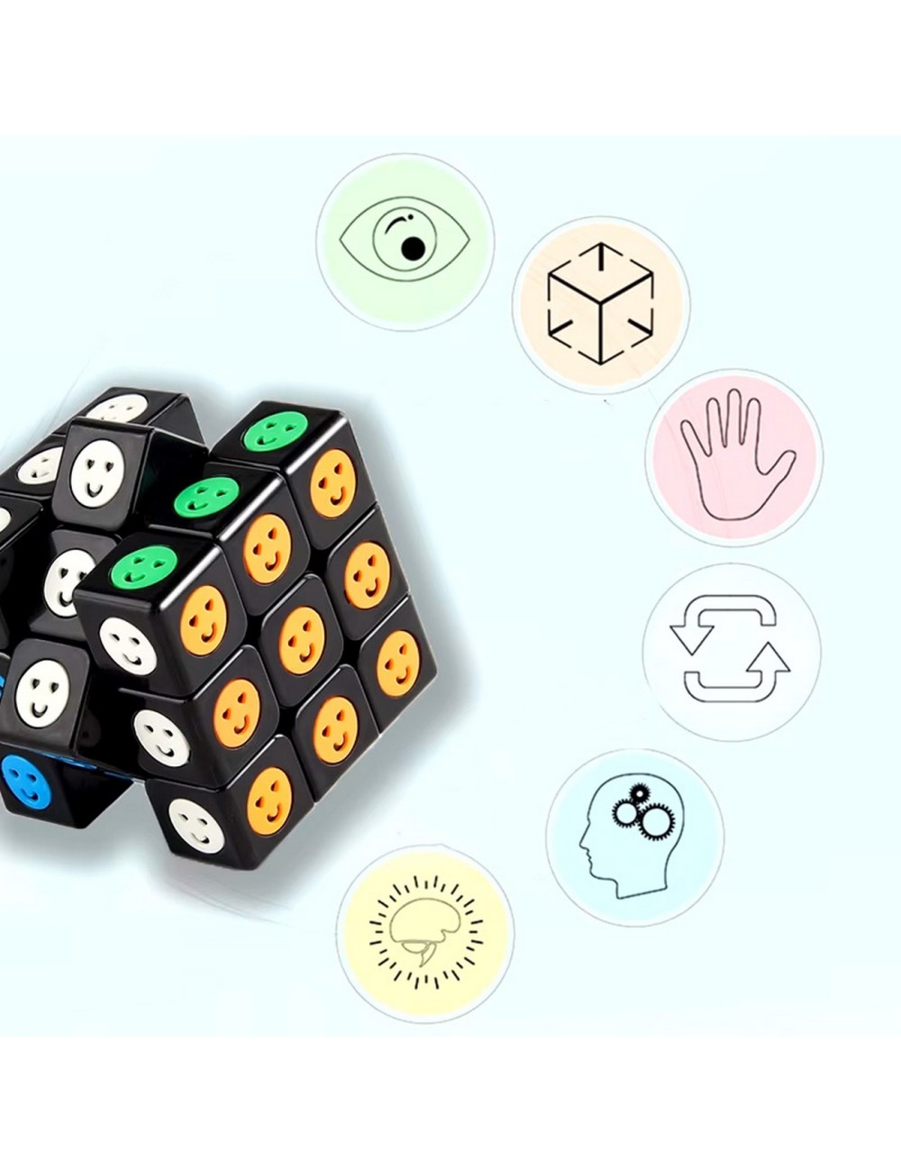 Cubo Emoji Soma Mágico Rubik 6 Colores Juguete Didáctico