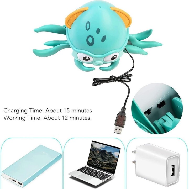 Juguete De Pulpo Recargable Interactivo Niño Musical Camina