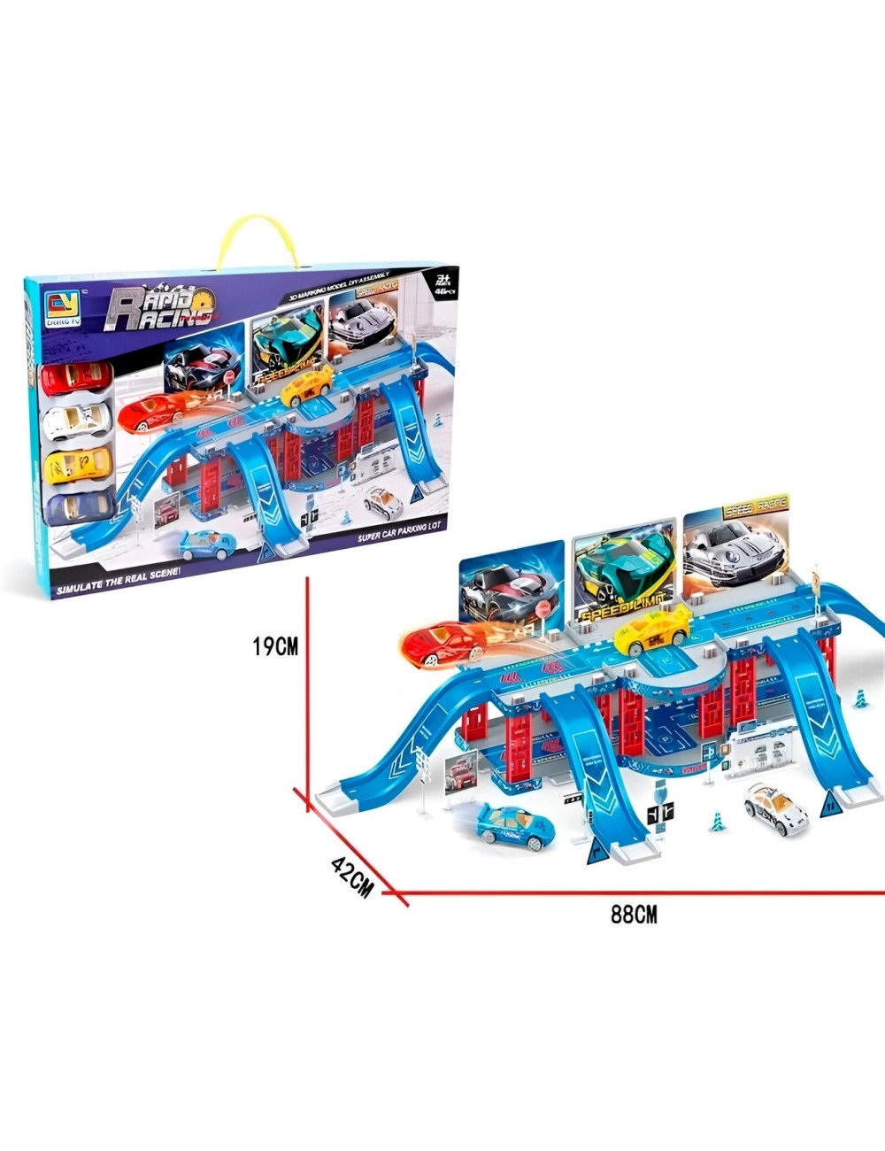 Pista Puente Carros Deportivo Carreras Racing Juguete