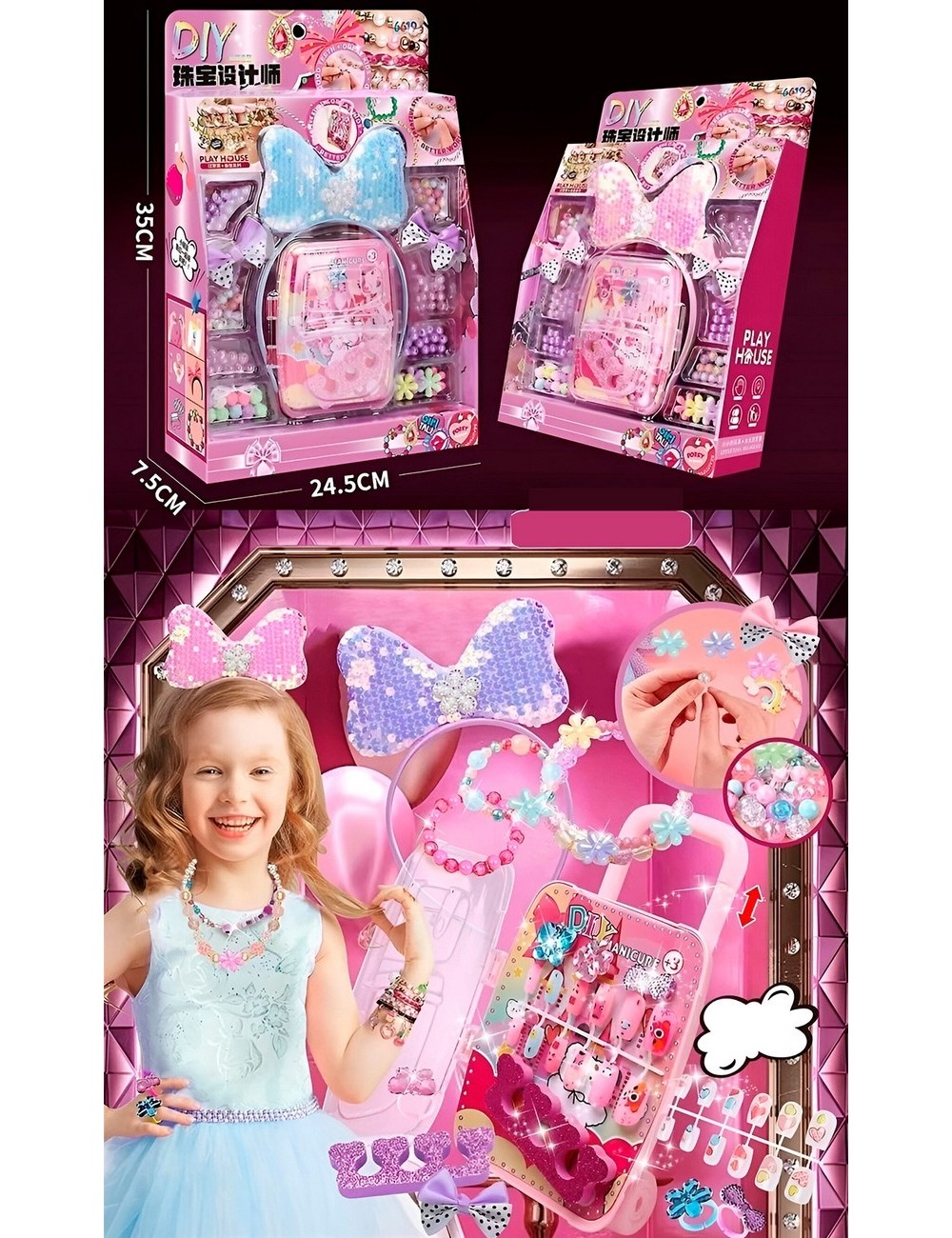 Set Kit Para Hacer Pulseras Brazaletes Collares Pedreria