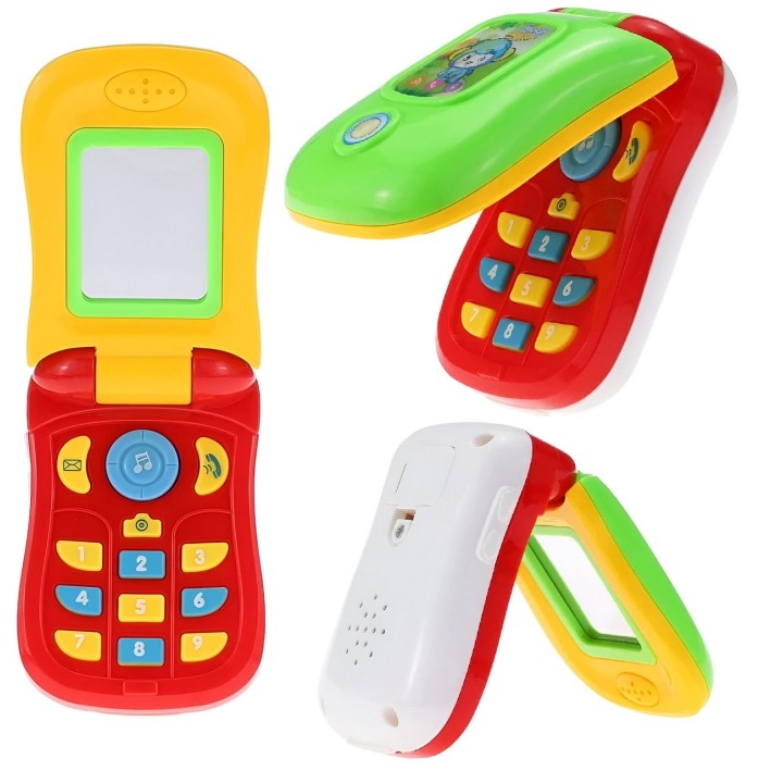 Teléfono Juguete Celular Musical Espejo Bebe Niño + Baterias