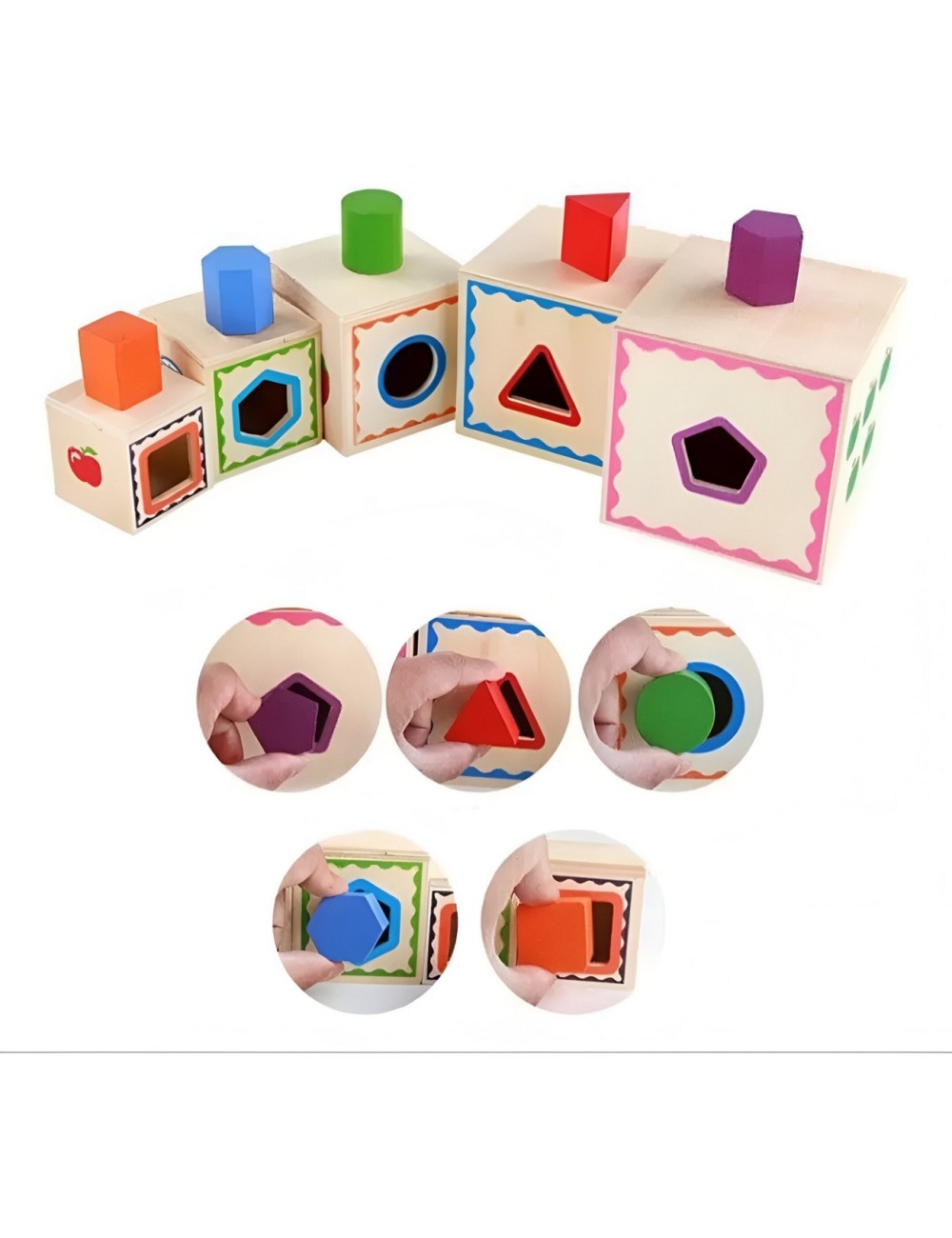 Juego Set Cubos Encastre Figura Geometria Desarrollo Motriz