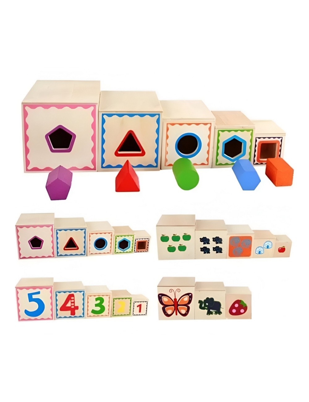 Juego Set Cubos Encastre Figura Geometria Desarrollo Motriz