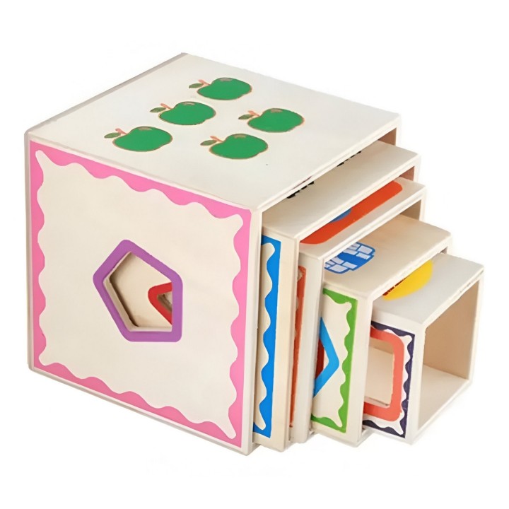 Juego Set Cubos Encastre Figura Geometria Desarrollo Motriz
