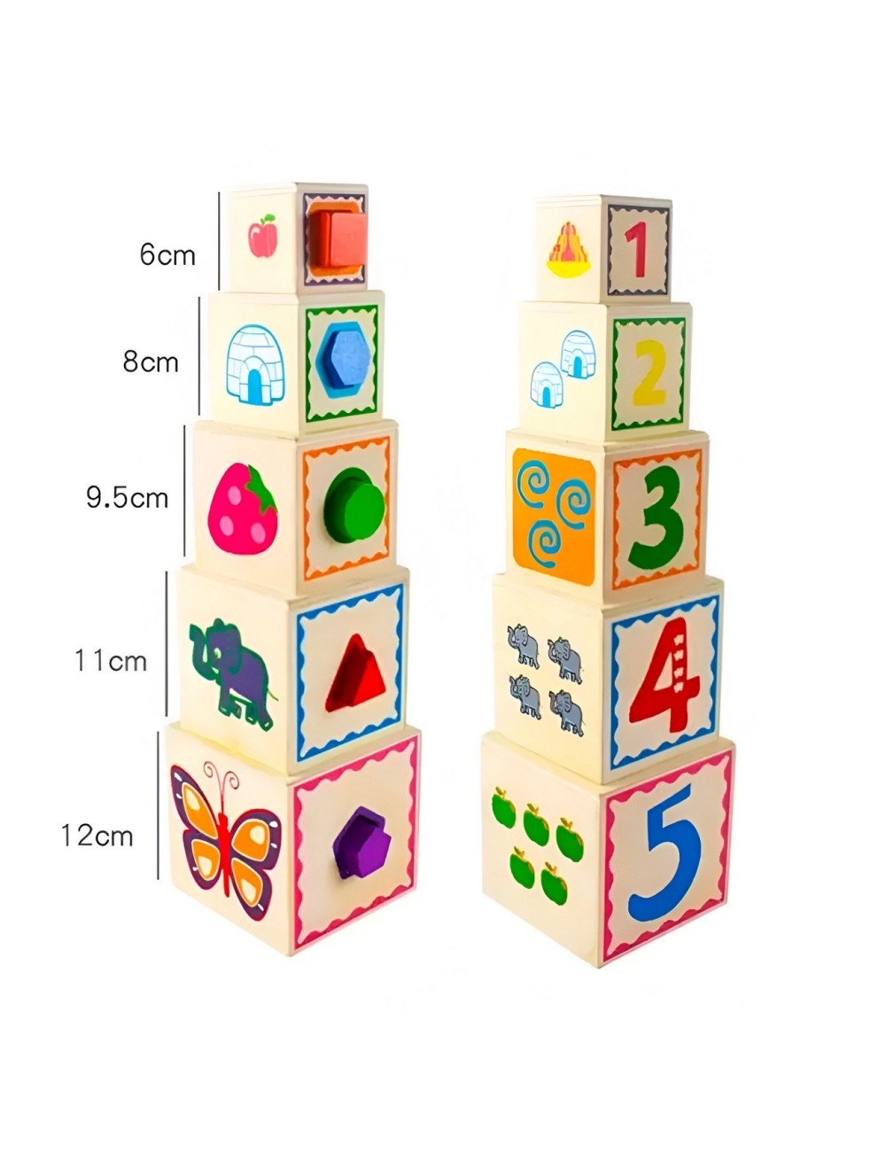 Juego Set Cubos Encastre Figura Geometria Desarrollo Motriz