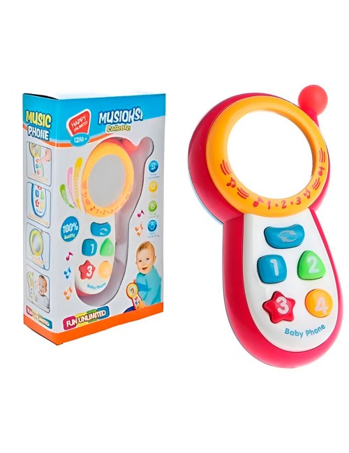 Teléfono Celular Juguete Musical Espejo Bebe Niño + Baterias