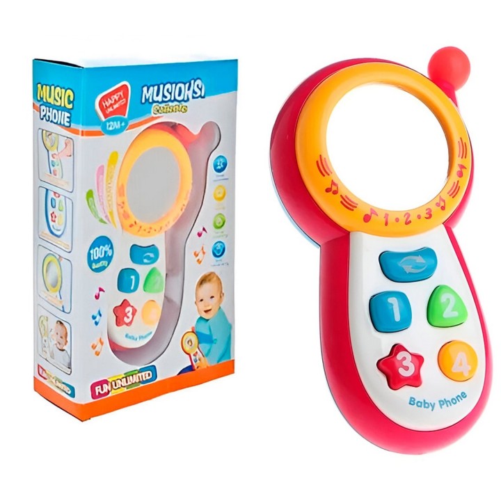 Teléfono Celular Juguete Musical Espejo Bebe Niño + Baterias