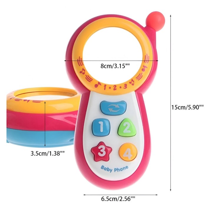 Teléfono Celular Juguete Musical Espejo Bebe Niño + Baterias