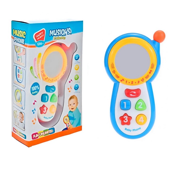 Teléfono Celular Juguete Musical Espejo Bebe Niño + Baterias