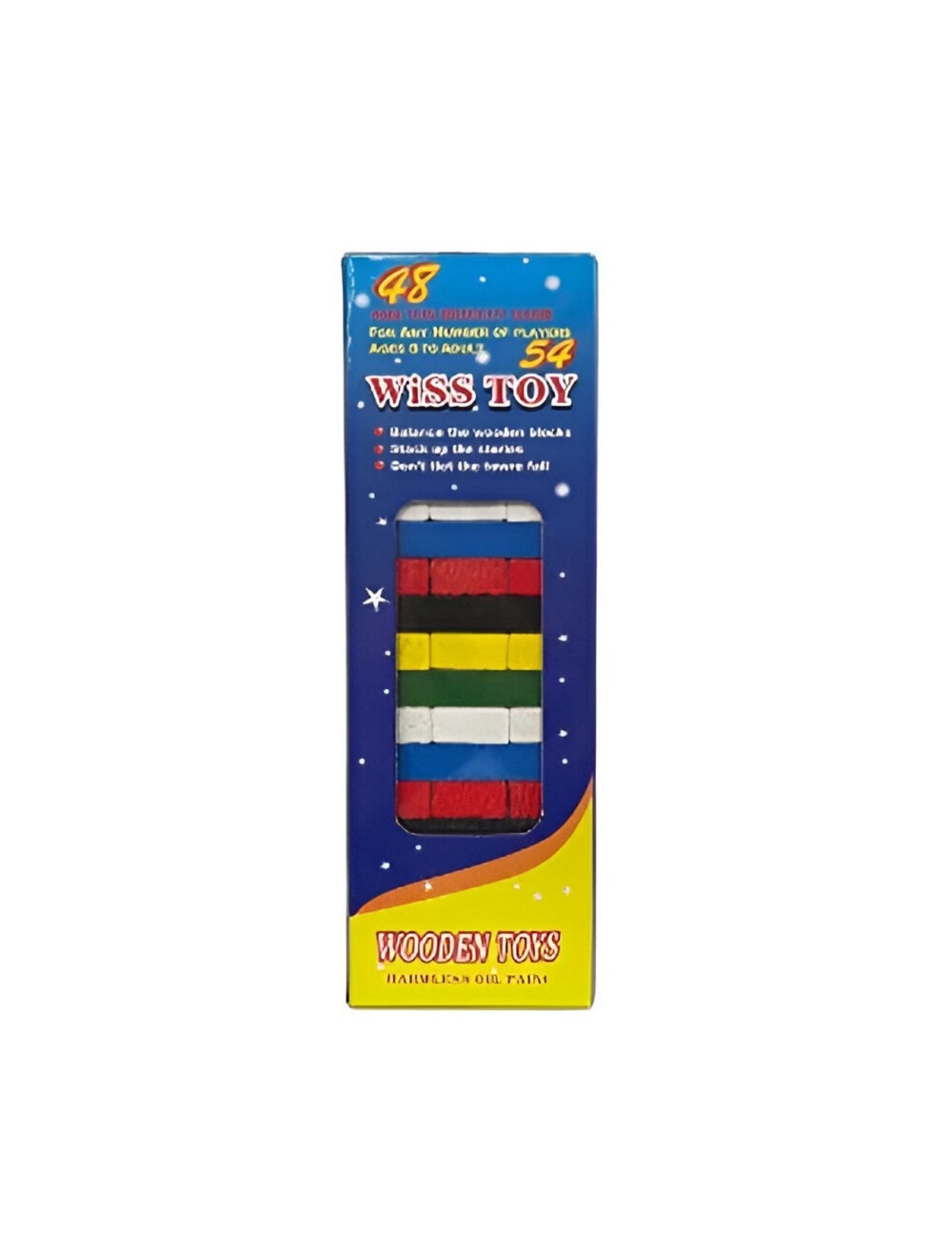 Jenga Torre Madera Bloques 54 Pc Colores Grande Juego Mesa