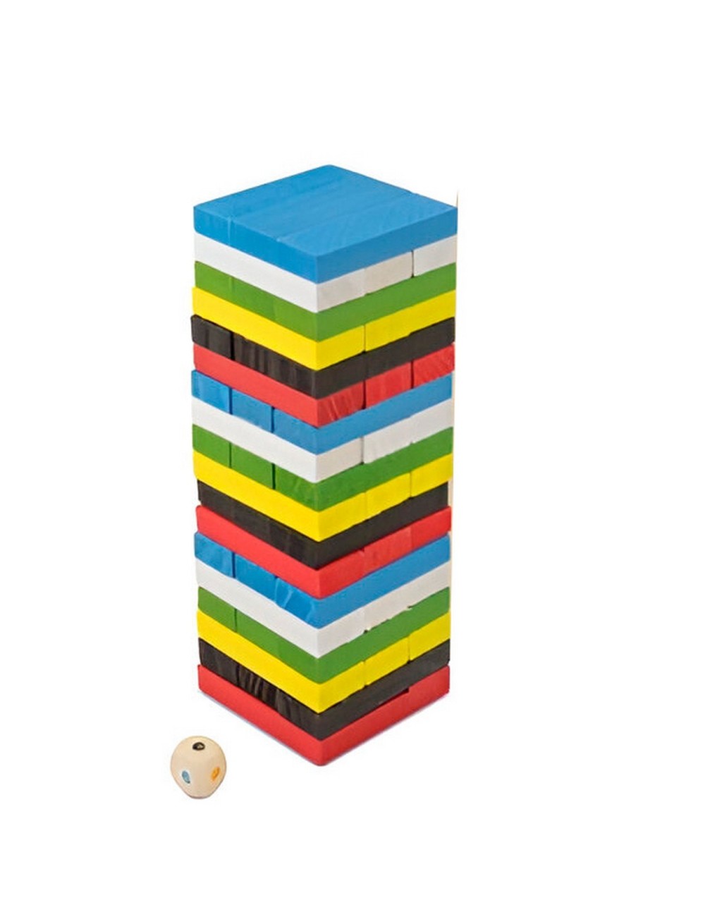 Jenga Torre Madera Bloques 54 Pc Colores Mediano Juego Mesa