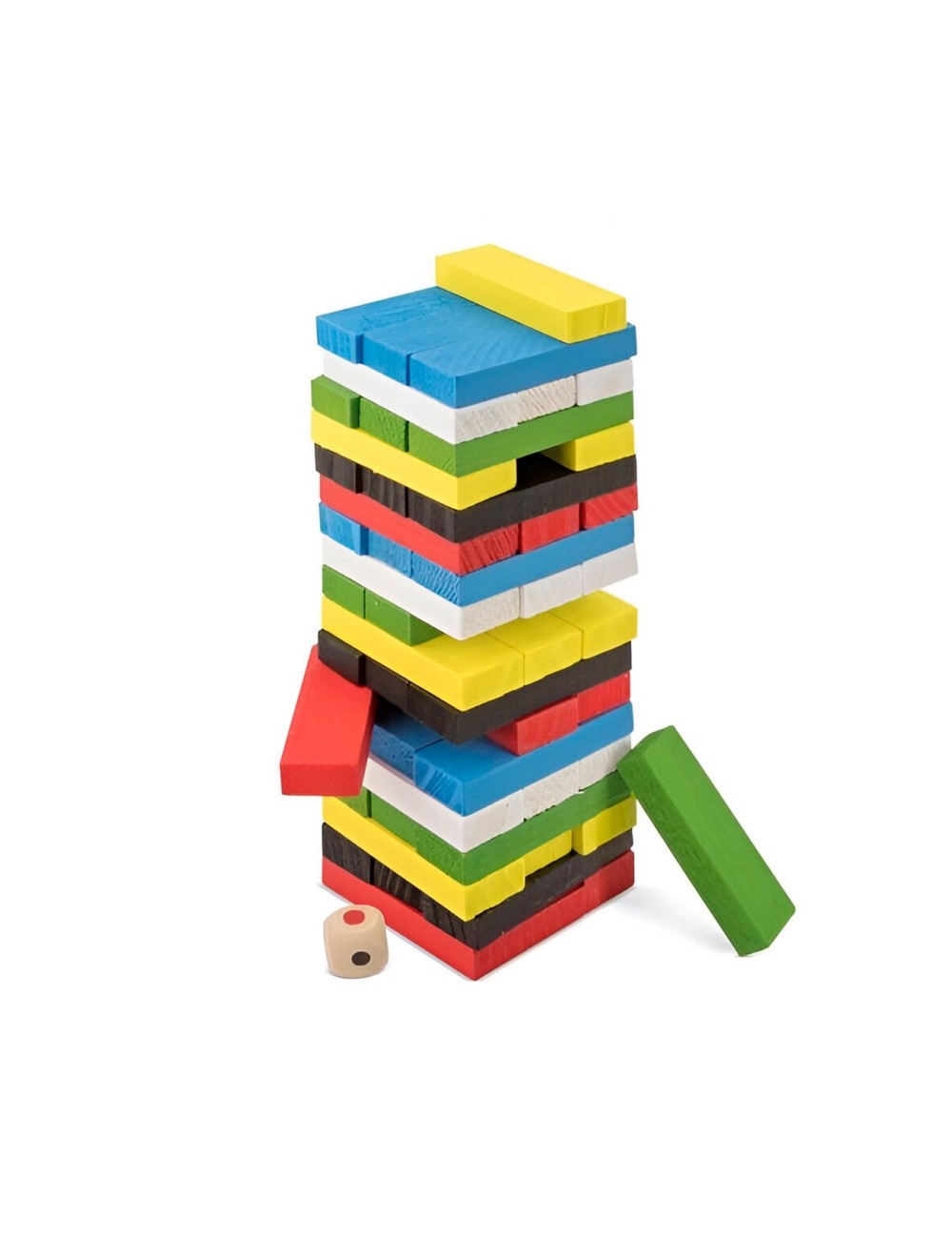 Jenga Torre Madera Bloques 54 Pc Colores Mediano Juego Mesa