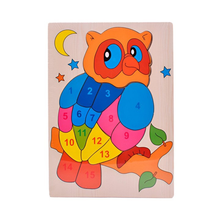 Rompecabezas Buho Interactivo 3d Juego Didactico Colores