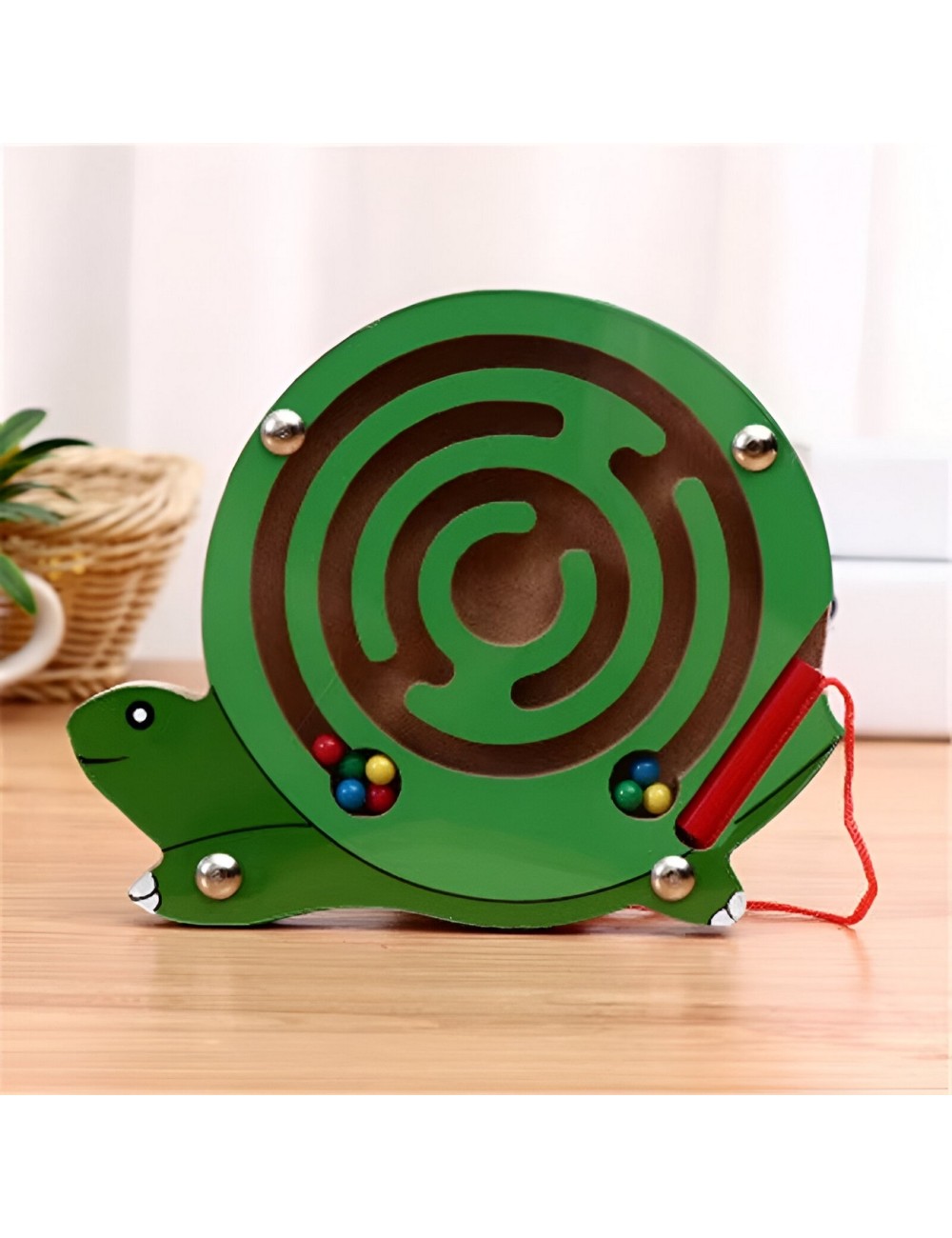 Juego Laberinto Magnetico Tortuga Didactico De Madera