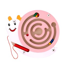 Juego Laberinto Magnetico Caracol Didactico De Madera