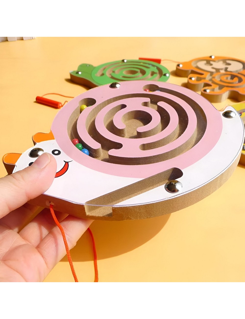 Juego Laberinto Magnetico Caracol Didactico De Madera