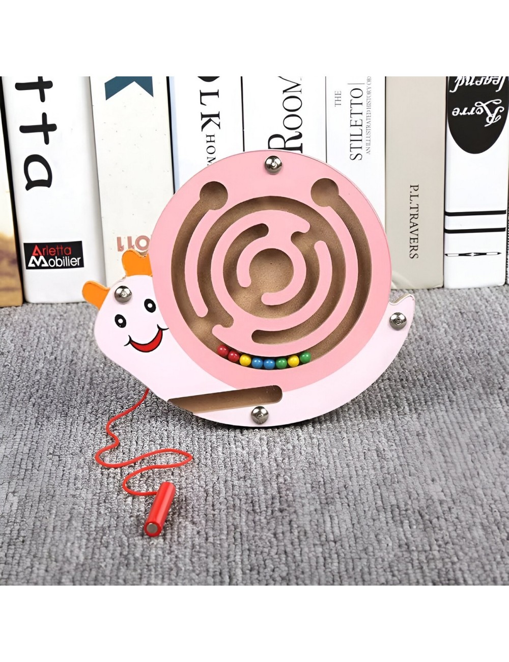 Juego Laberinto Magnetico Caracol Didactico De Madera