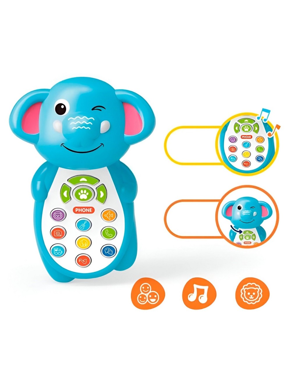 Teléfono Celular Juguete Musical Elefante Bebe Niño +bateria